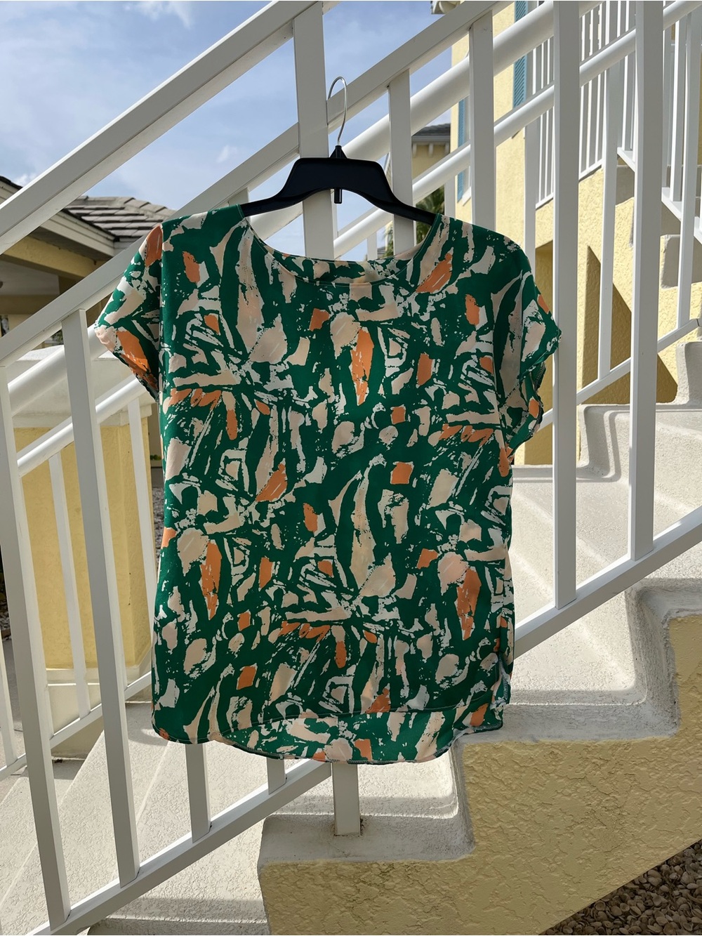 Green Abstract Print Women's Blouse